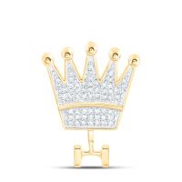 10K Yellow Gold Diamond Crown Bail Charm 0.17 Cttw