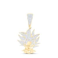 10K Yellow Gold Diamond Men%27s Charm 0.50 Cttw