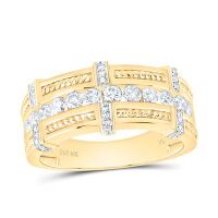 10K Yellow Gold Diamond Men%27s Band 0.88 Cttw