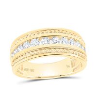 10K Yellow Gold Diamond Men%27s Band 0.75 Cttw