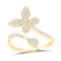 10K Yellow Gold Diamond Butterfly Ring 0.33 Cttw