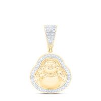 10K Yellow Gold Diamond Buddha Charm 0.33 Cttw