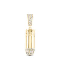 10K Yellow Gold Natural Diamond Urn Men%27s Charm 0.63 Cttw