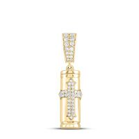 10K Yellow Gold Natural Diamond Urn Men%27s Charm 0.33 Cttw