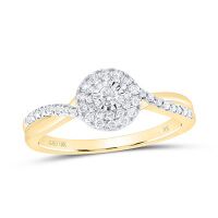 10K Yellow Gold Natural Diamond Ring 0.25 Cttw