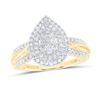 10K Yellow Gold Natural Diamond Ring 0.50 Cttw