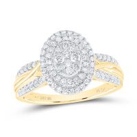 10K Yellow Gold Natural Diamond Ring 0.50 Cttw