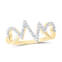 10K Yellow Gold Natural Diamond Heart Ring 0.20 Cttw