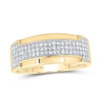 10K Yellow Gold Natural Diamond Men%27s Band 0.50 Cttw