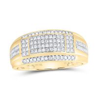 10K Yellow Gold Natural Diamond Men%27s Band 0.50 Cttw