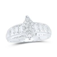 Sterling Silver Natural Diamond Ring 0.50 Cttw