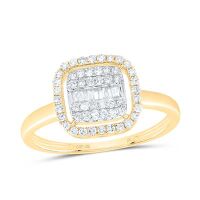 10K Yellow Gold Natural Diamond Cushion Ring 0.33 Cttw