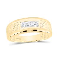 10K Yellow Gold Natural Diamond Men%27s Ring 0.14 Cttw