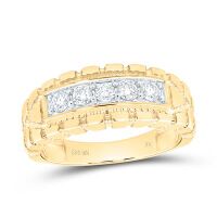 10K Yellow Gold Natural Diamond Nugget Men%27s Ring 0.50 Cttw