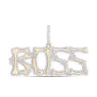10K Yellow Gold Natural Diamond Boss Men%27s Charm 1.25 Cttw
