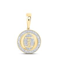10K Yellow Gold Natural Diamond Men%27s Charm 0.63 Cttw
