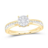 14K Yellow Gold Natural Diamond Ring 0.50 Cttw