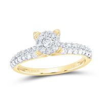 14K Yellow Gold Natural Diamond Ring 0.75 Cttw