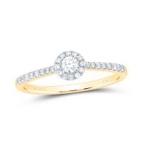 14K Yellow Gold Natural Diamond Promise Ring 0.25 Cttw