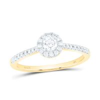 14K Yellow Gold Natural Diamond Promise Ring 0.33 Cttw