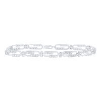 Sterling Silver Natural Diamond Bracelet 7 Inch 0.38 Cttw