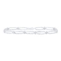Sterling Silver Natural Diamond Bracelet 7 Inch 0.38 Cttw