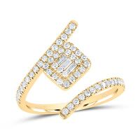 14K Yellow Gold Natural Diamond Ring 0.38 Cttw