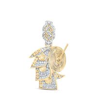 10K Yellow Gold Natural Diamond Money Roll Men%27s Charm 0.25 Cttw