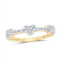 10K Yellow Gold Natural Diamond Heart Ring 0.14 Cttw