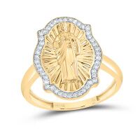 10K Yellow Gold Natural Diamond St.Jude Ring 0.20 Cttw