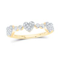 10K Yellow Gold Natural Diamond Heart Band 0.20 Cttw