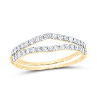 14K Yellow Gold Natural Diamond Enhancer Ring 0.50 Cttw