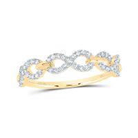 10K Yellow Gold Natural Diamond Infinity Ring 0.25 Cttw