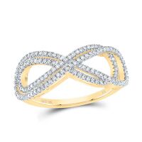 10K Yellow Gold Natural Diamond Infinity Ring 0.33 Cttw