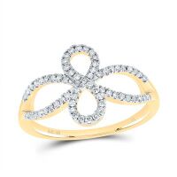 10K Yellow Gold Natural Diamond Infinity Ring 0.25 Cttw
