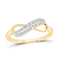 10K Yellow Gold Natural Diamond Infinity Ring 0.14 Cttw