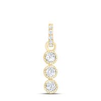 14K Yellow Gold Natural Diamond Pendant 0.14 Cttw