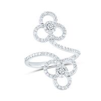 14K White Gold Natural Diamond Ring 0.63 Cttw