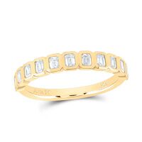 14K Yellow Gold Natural Diamond Octagon Band 0.63 Cttw