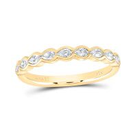 14K Yellow Gold Natural Diamond Pear Band 0.38 Cttw