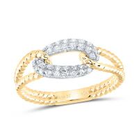 14K Yellow Gold Natural Diamond Ring 0.20 Cttw