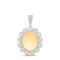 10K Yellow Gold Natural Diamond Memory Round Men%27s Charm 1.63 Cttw