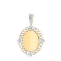 10K Yellow Gold Natural Diamond Memory Heart Men%27s Charm 0.88 Cttw