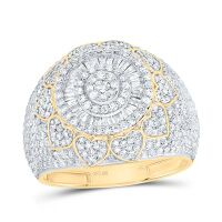 10K Yellow Gold Natural Diamond Heart Ring 1.50 Cttw