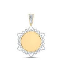 10K Yellow Gold Natural Diamond Memory Infinity Heart Men%27s Charm 1 Cttw