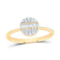 14K Yellow Gold Natural Diamond Round Ring 0.25 Cttw