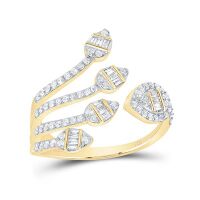 14K Yellow Gold Natural Diamond Ring 0.63 Cttw