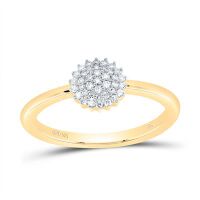 10K Yellow Gold Natural Diamond Round Ring 0.13 Cttw