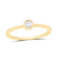 10K Yellow Gold Natural Diamond Promise Ring 0.13 Cttw