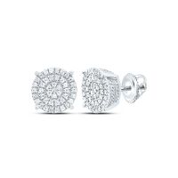 Sterling Silver Natural Diamond Round Earring 0.25 Cttw